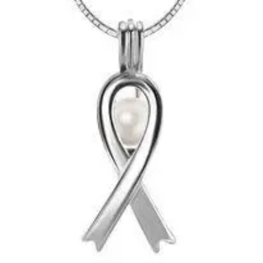 Elegant Silver Ribbon Pendant Necklace